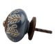 Grey Leaf Embossed Ceramic Knob